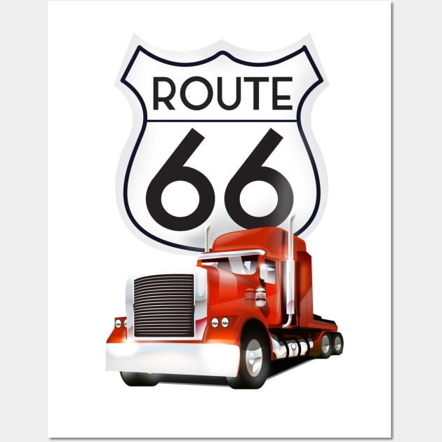 Big Rig Route 66 Wall Art by nickemporium1